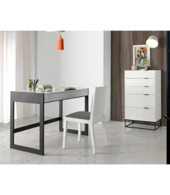 Escritorio lacado en blanco Elsa, 120 x 60 x 81 cm (largo x ancho x alto)