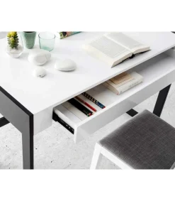 Escritorio lacado en blanco Elsa, 120 x 60 x 81 cm (largo x ancho x alto)