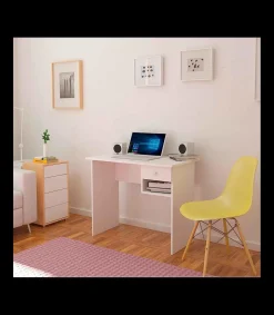 Escritorio Mate en acabado blanco con un cajón. 74 cm(alto)90 cm(ancho)50 cm(fondo)