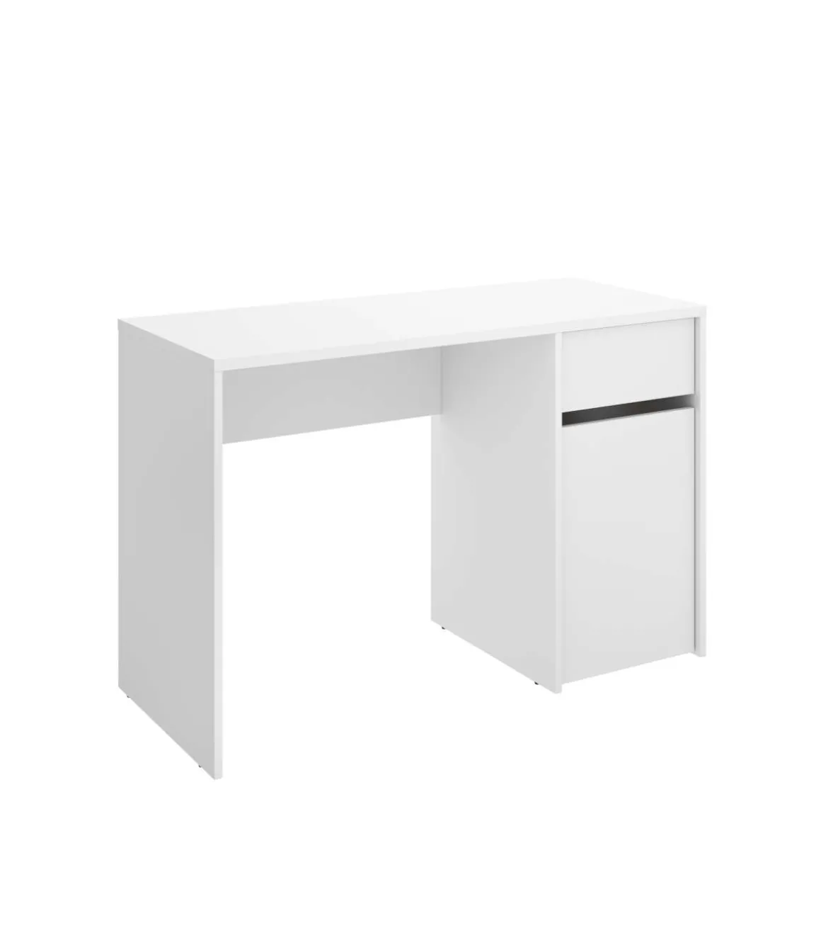 Escritorio Rocio con puerta + cajón acabado blanco, 74cm(alto) 110cm(ancho) 50cm(fondo)