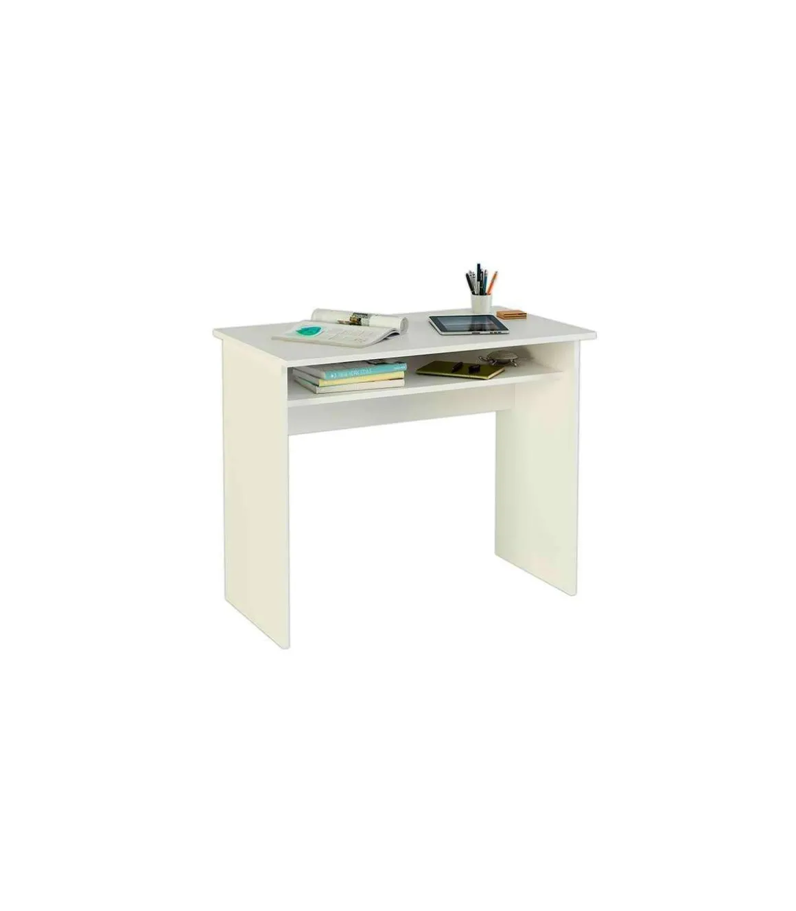 Escritorio Tierra color blanco con balda interior fija. 74 cm(alto)90 cm(ancho)50 cm(fondo)