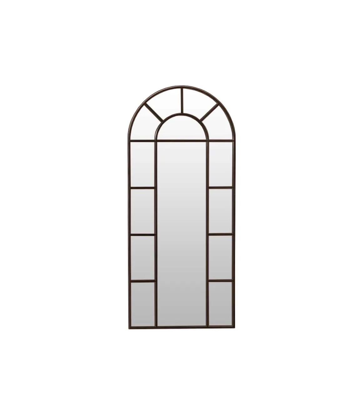 Espejo moderno tipo ventana con arco Dublín acabado marco negro, 80cm(ancho) 180cm(altura) 3.5cm(fondo)