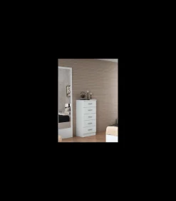 Espejo vestidor para dormitorio modelo Kansas acabado blanco, 50cm(ancho) 194cm(alto) 1.6cm(fondo).