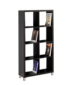 Estantería alta kubox 2x4 acabado negro, 146 cm(alto)76 cm(ancho)29 cm(fondo) .