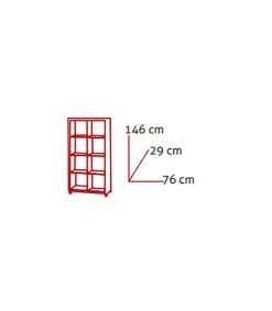 Estantería alta kubox 2x4 acabado negro, 146 cm(alto)76 cm(ancho)29 cm(fondo) .