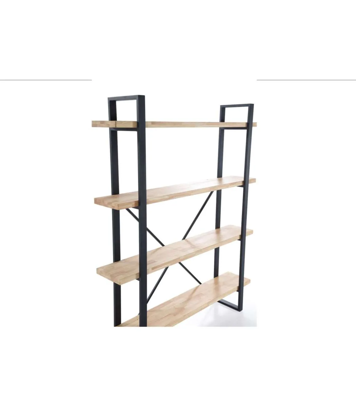 Estantería alta Plank acabado roble nordish/negro, 180cm(alto) 150cm(ancho) 35cm(largo).