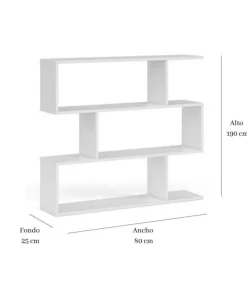Estantería baja Ibros en blanco 96 cm(alto)110 cm(ancho)25 cm(fondo). .
