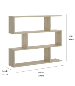 Estantería baja Ibros en roble natural 96 cm(alto)110 cm(ancho)25 cm(fondo). .