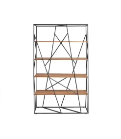 Estantería 4 baldas modelo Nereida acabado nogal, 110 x 40 x 180 cm (largo x ancho x alto)