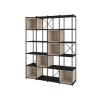 Estantería 5 cubos y estantes modelo Berta-140 acabado negro/crema, 179cm(alto) 139.5cm(ancho) 39cm(largo).