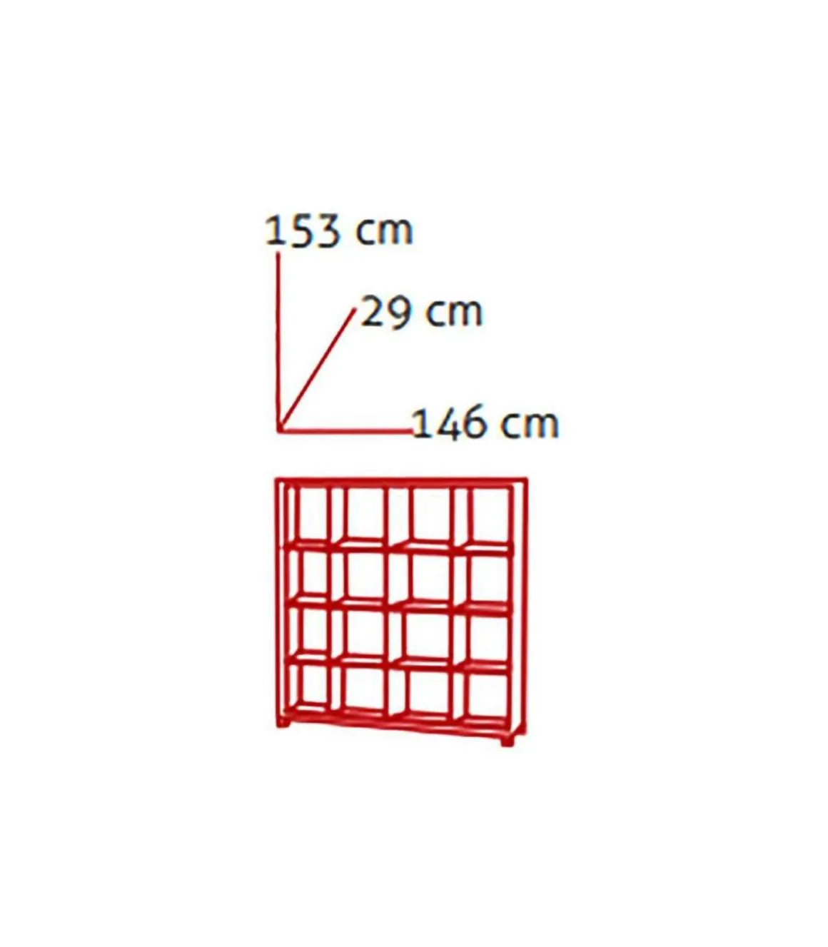 Estantería grande kubox 4x4 acabado maple, 153 cm(alto)146 cm(ancho)29 cm(fondo)