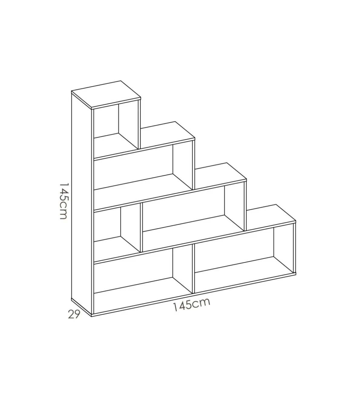 Estantería Iznatoraf en roble natural 145 cm(alto)145 cm(ancho)29 cm(fondo).