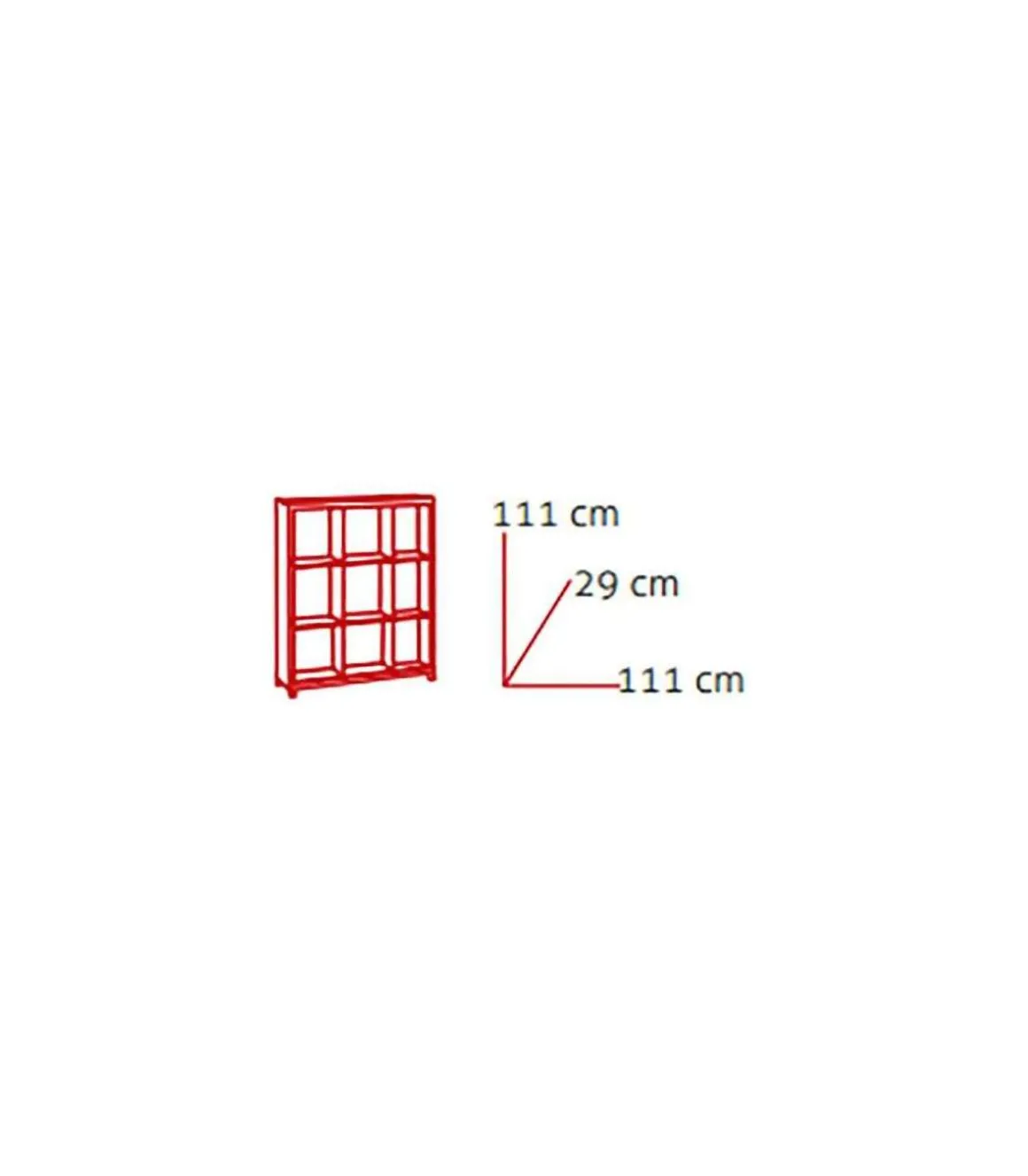Estantería mediana kubox 3x3 acabado maple, 111 cm(alto)111 cm(ancho)29 cm(fondo)