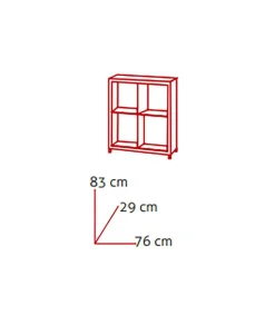 Estantería pequeña kubox 2x2 acabado maple, 83 cm(alto)76 cm(ancho)29 cm(fondo)