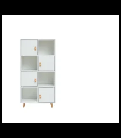Estantería 4 puertas, 4 huecos acabado blanco, 119cm(alto) 60cm(ancho) 29cm(fondo). .