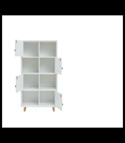 Estantería 4 puertas, 4 huecos acabado blanco, 119cm(alto) 60cm(ancho) 29cm(fondo). .