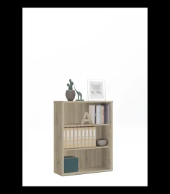 Estantería-4 tres estantes acabado roble cambrian, 99.5 cm(alto) 75.5 cm(ancho) 33 cm(fondo)..