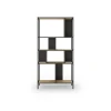 Estantería varios estantes modelo Amaya-88 acabado roble/negro, 175cm(alto) 88cm(ancho) 35cm(largo).