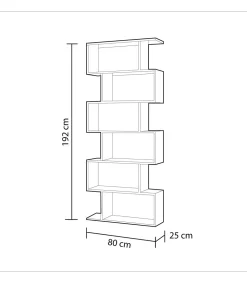 Estanteria alta Canton en roble canadian 192 cm(alto)80 cm(ancho)25 cm(fondo) .