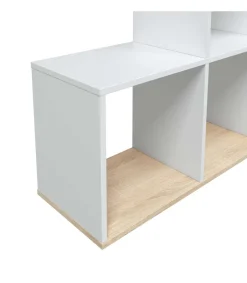 Estanteria baja Cantora en blanco artik y roble canadian, 110cm(alto) 108cm(ancho) 28cm(fondo) .