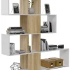 Estanteria Zig Zag en blanco artik y roble canadian 145 cm(alto)145 cm(ancho)29 cm(fondo) .