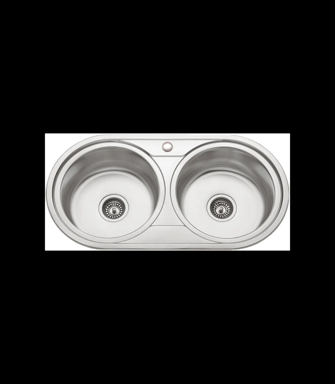 Fregadero de 2 senos en inox con orificio grifo Chipre 19 cm(alto)90 cm(ancho)47 cm(largo)