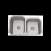 Fregadero de 2 senos en inox Portugal, 73 cm(ancho)45 cm (largo)