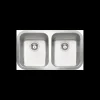 Fregadero de 2 senos en inox Singapur, 23 cm(alto)79 cm(ancho)45 cm(largo)