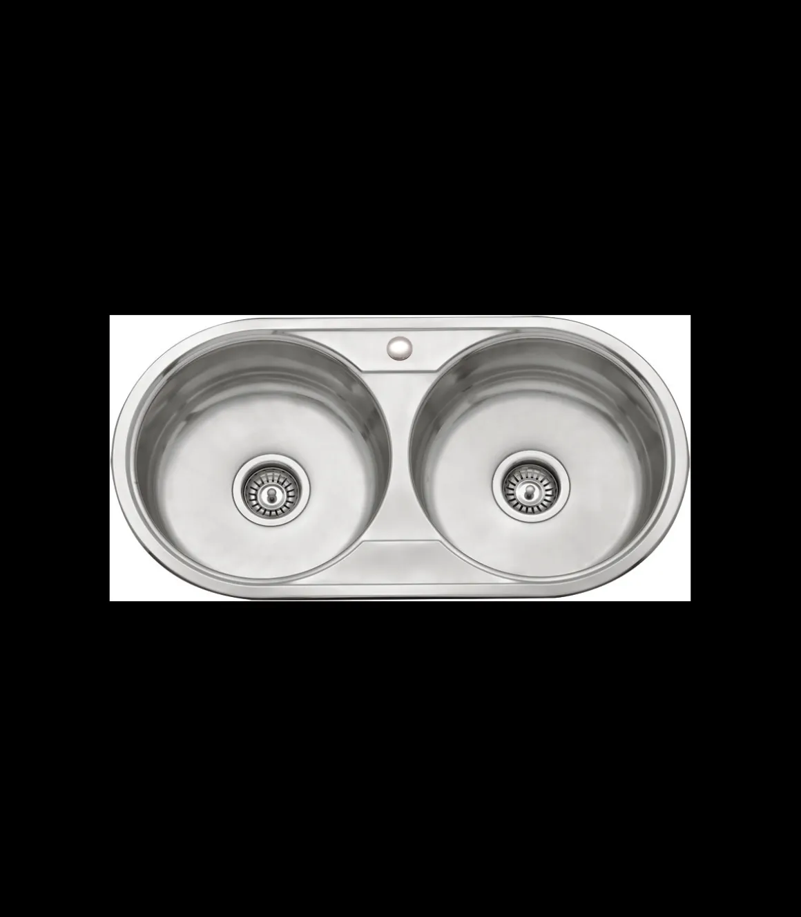 Fregadero de 2 senos en inox sin orificio grifo de8444, 16 cm(alto)84 cm(ancho)44 cm(largo)