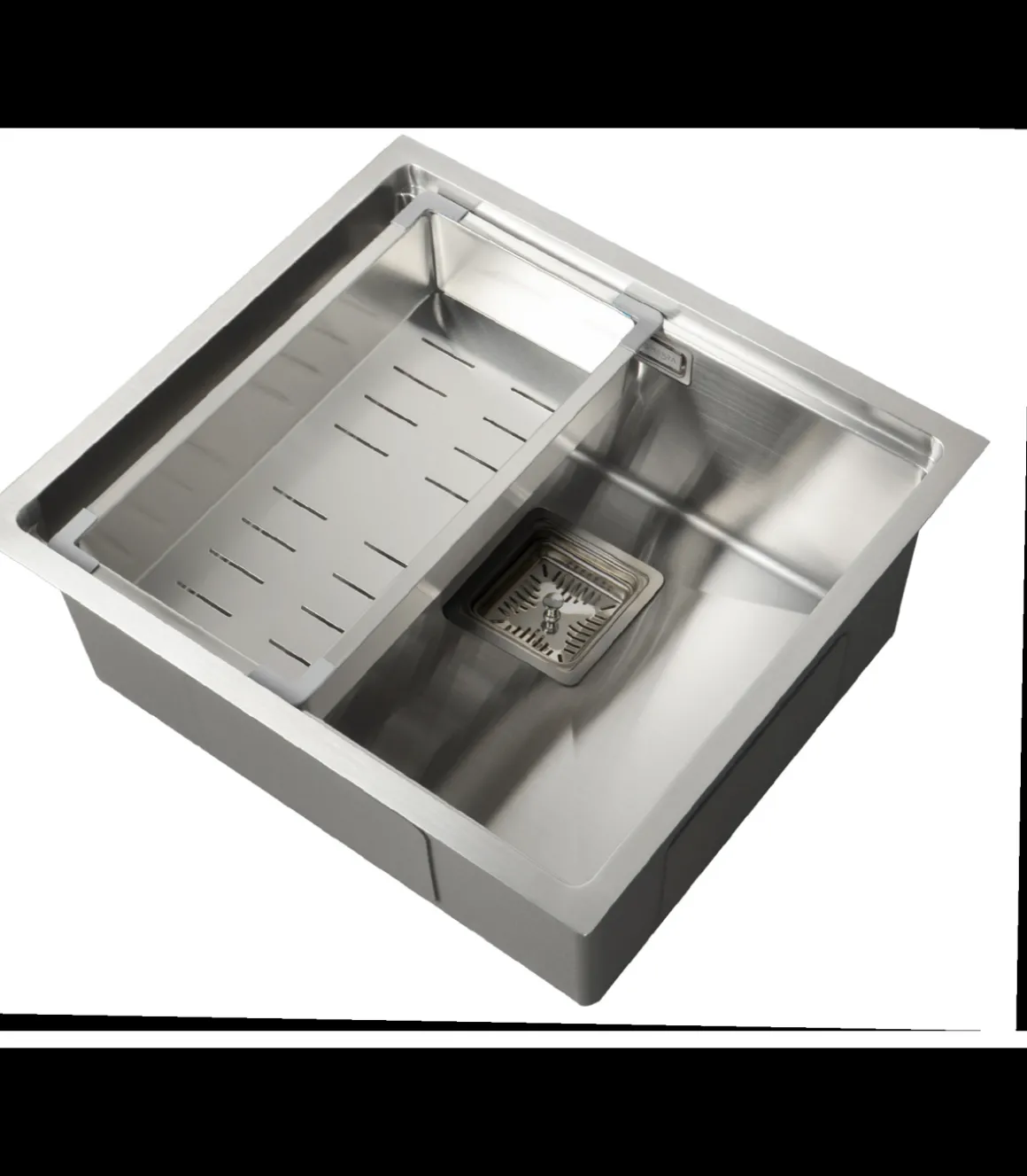 Fregadero de un seno en inox con bandeja Laos, 21,5 cm(alto) 49 cm(ancho) 44 cm(largo)