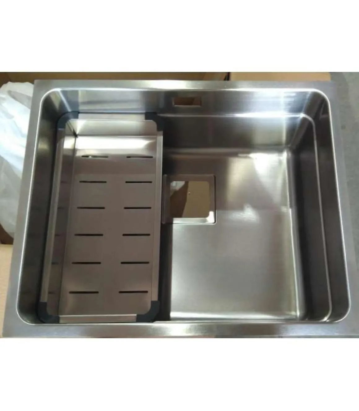 Fregadero de un seno en inox con bandeja Libia 54 cm(ancho) 44 cm(largo)