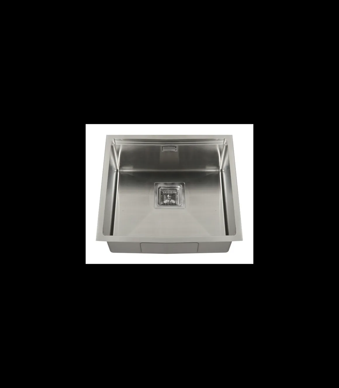 Fregadero de un seno en inox Kenia, 21,5 cm(alto) 44 cm(ancho) 44 cm(largo)