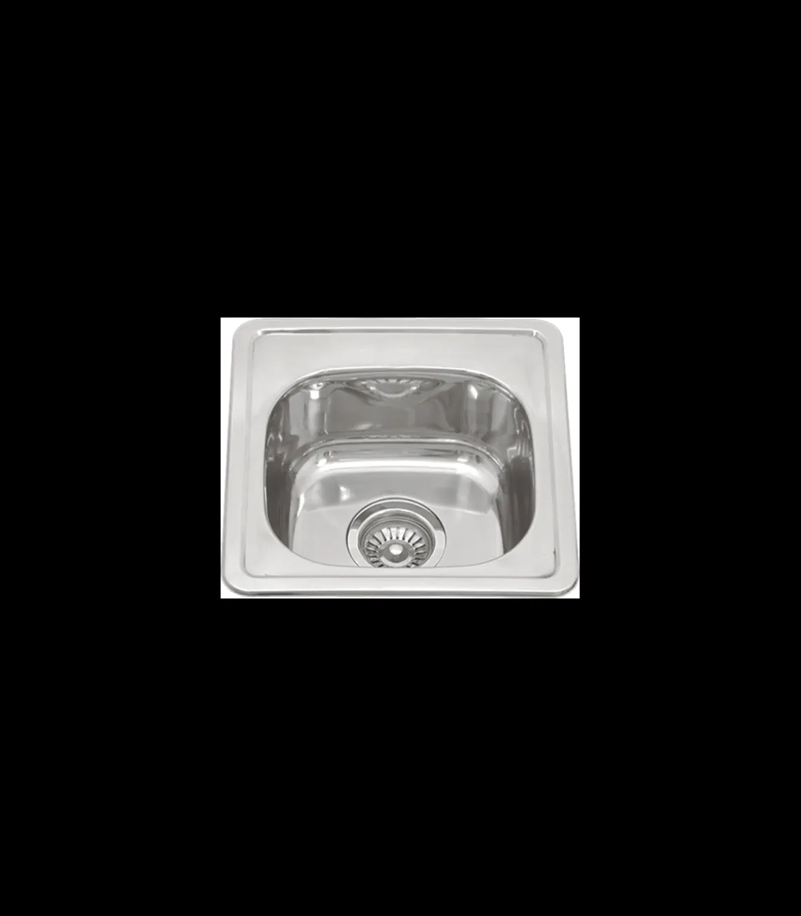 Fregadero de un seno sin orificio en inox Turquía 16 cm(alto)38 cm(ancho)38 cm(largo)