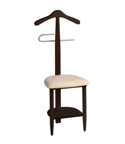 Galán 361 con asiento en beige herrajes cromado satinado lacado wengué, 105 cm(alto)45 cm(ancho)41 cm(largo)