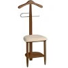 Galán 361 con asiento en beige herrajes cromado satinado lacado nogal, 105 cm(alto)45 cm(ancho)41 cm(largo)