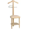 Galán 361 con asiento en beige herrajes cromado satinado lacado natural, 105 cm(alto)45 cm(ancho)41 cm(largo)