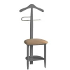 Galán 361 con asiento en beige herrajes cromado satinado lacado gris, 105 cm(alto)45 cm(ancho)41 cm(largo)