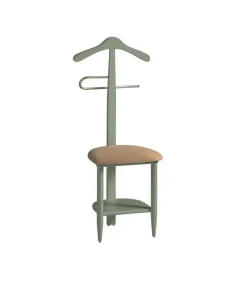 Galán 361 con asiento en beige herrajes cromado satinado lacado verde, 105 cm(alto)45 cm(ancho)41 cm(largo)