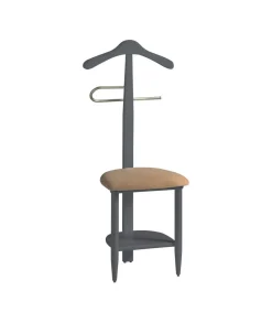 Galán 361 con asiento en beige herrajes cromado satinado lacado azabache, 105 cm(alto)45 cm(ancho)41 cm(largo)