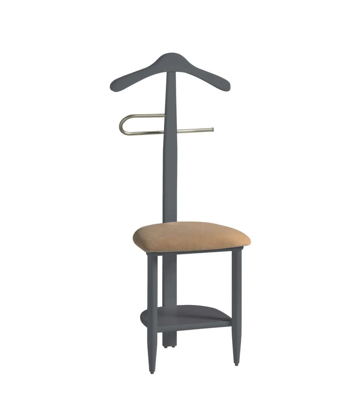 Galán 361 con asiento en beige herrajes cromado satinado lacado azabache, 105 cm(alto)45 cm(ancho)41 cm(largo)