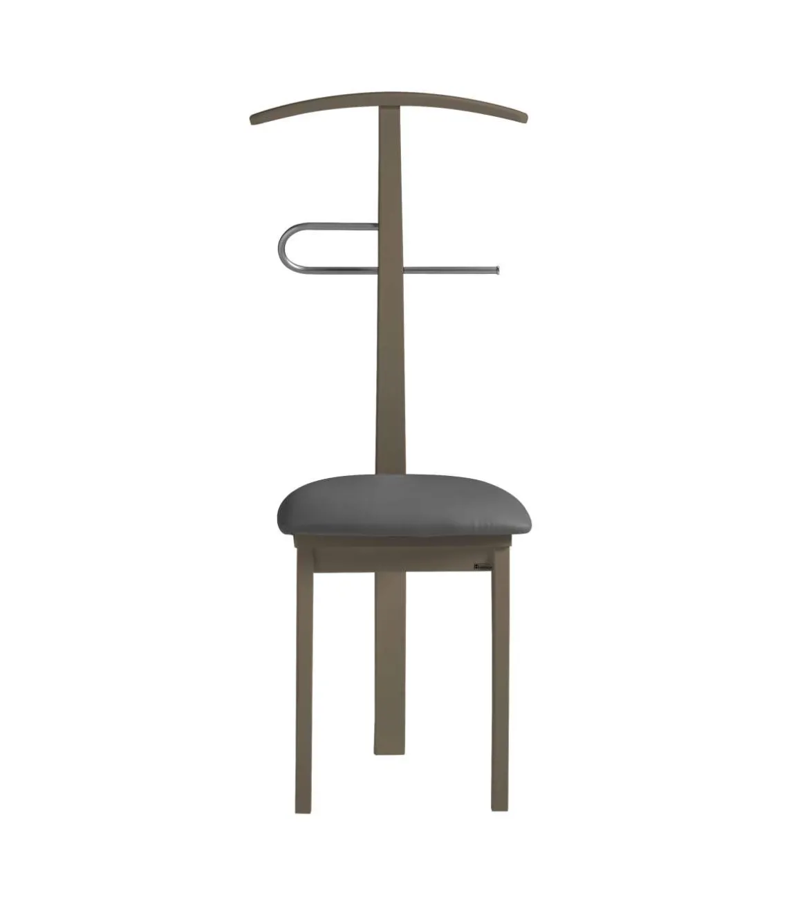 Galán 364 con asiento herrajes cromado satinado lacado en moka, 108 cm(alto)46 cm(ancho)44 cm(largo)