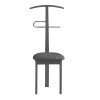 Galán 364 con asiento herrajes cromado satinado lacado en gris, 108 cm(alto)46 cm(ancho)44 cm(largo)