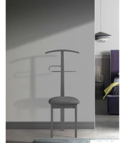 Galán 364 con asiento herrajes cromado satinado lacado en gris, 108 cm(alto)46 cm(ancho)44 cm(largo)