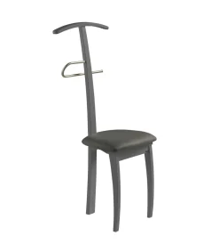 Galán 364 con asiento herrajes cromado satinado lacado en gris, 108 cm(alto)46 cm(ancho)44 cm(largo)