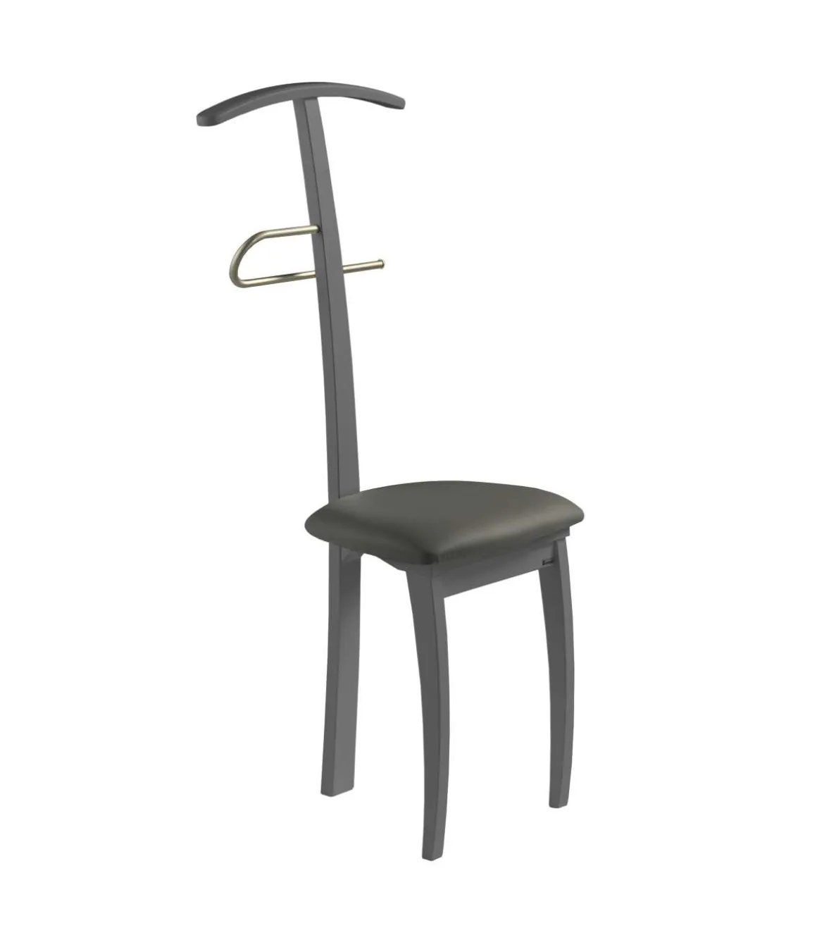 Galán 364 con asiento herrajes cromado satinado lacado en gris, 108 cm(alto)46 cm(ancho)44 cm(largo)