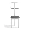 Galán 364 con asiento herrajes cromado satinado lacado en blanco, 108 cm(alto)46 cm(ancho)44 cm(largo)