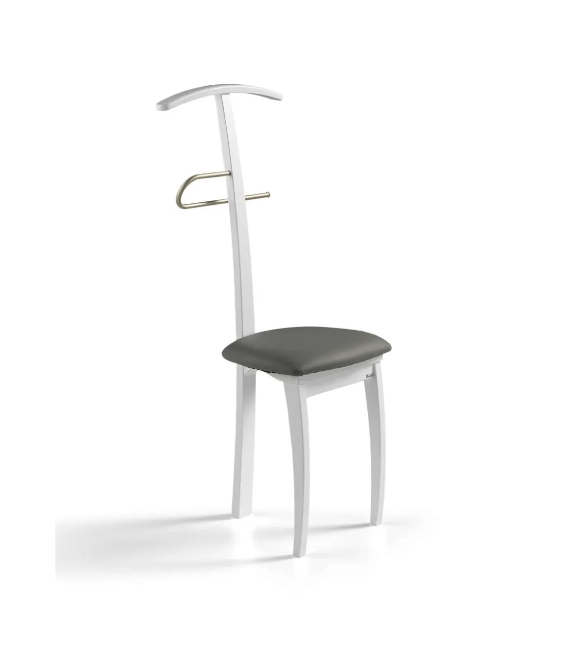 Galán 364 con asiento herrajes cromado satinado lacado en blanco, 108 cm(alto)46 cm(ancho)44 cm(largo)