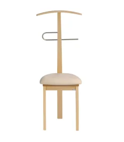 Galán 364 con asiento herrajes cromado satinado lacado en natural, 108 cm(alto)46 cm(ancho)44 cm(largo)