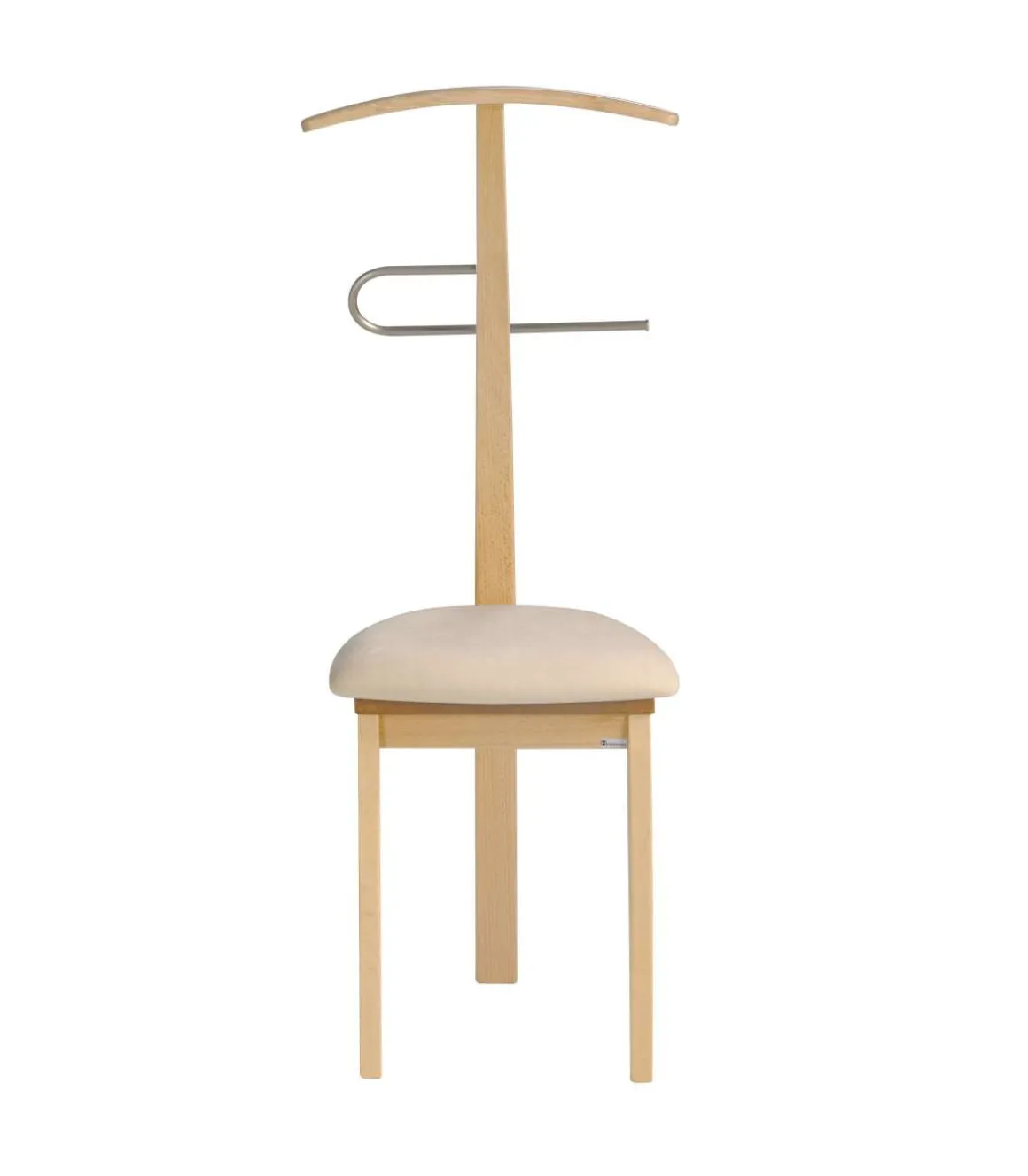 Galán 364 con asiento herrajes cromado satinado lacado en natural, 108 cm(alto)46 cm(ancho)44 cm(largo)