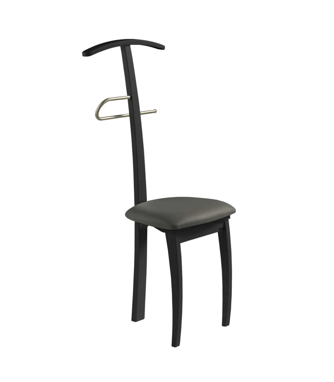 Galán 364 con asiento herrajes cromado satinado lacado en negro, 108 cm(alto)46 cm(ancho)44 cm(largo)